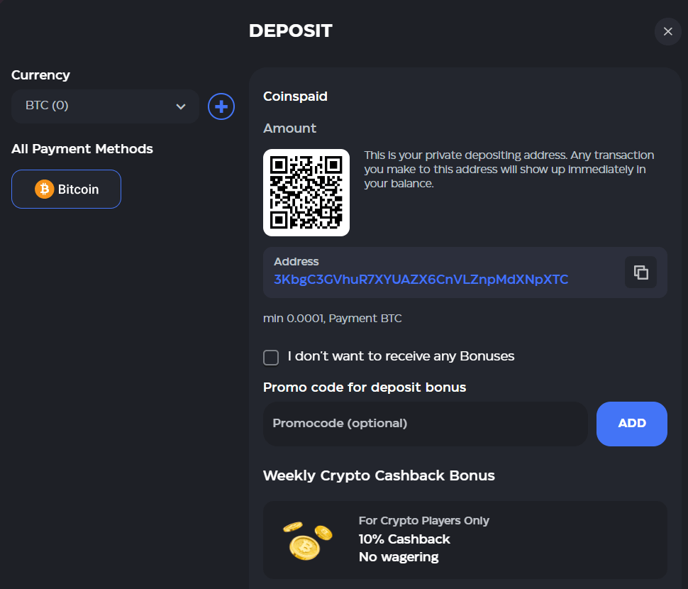 Skycrown Talletussivu