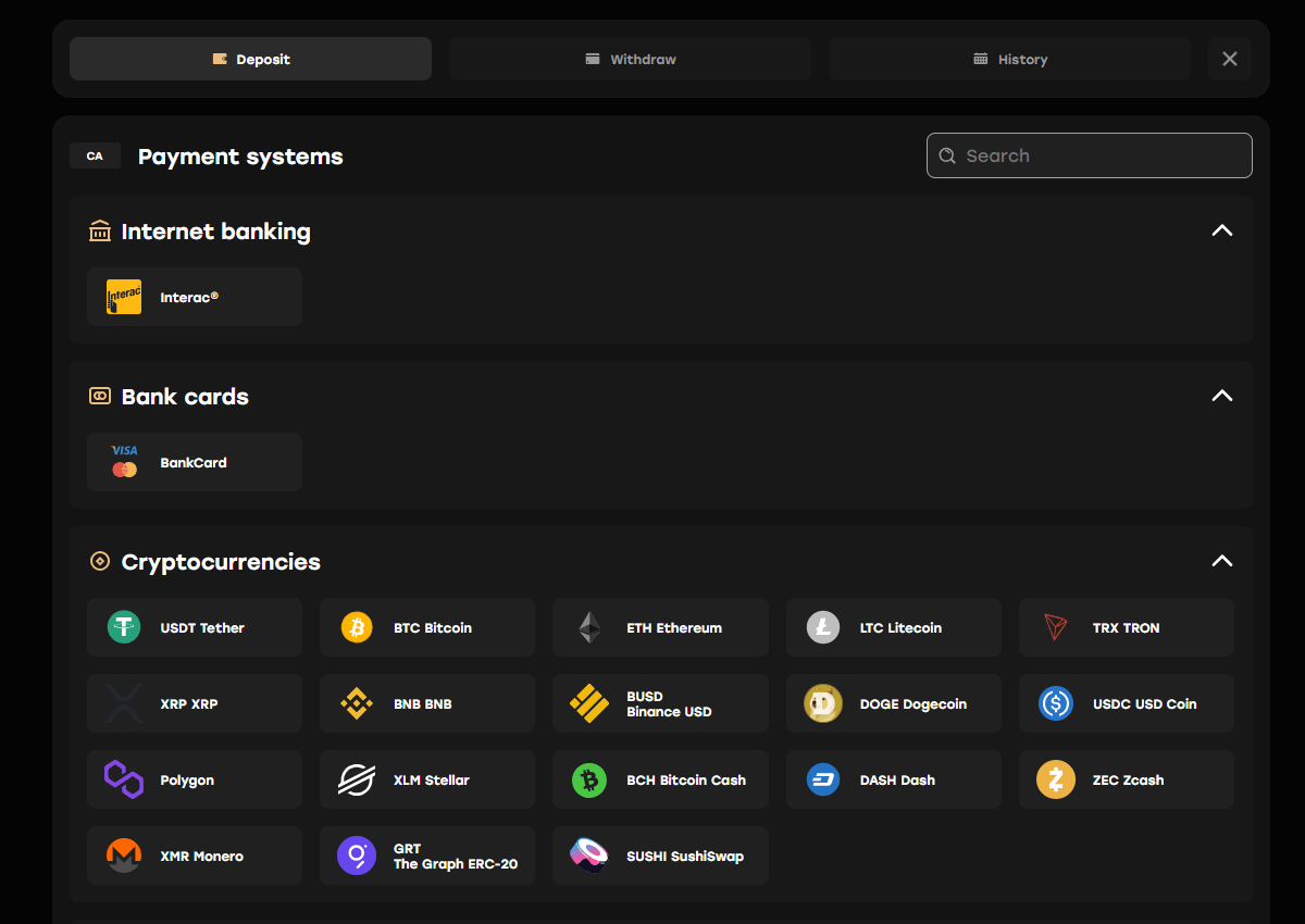 Fairspin Talletussivu