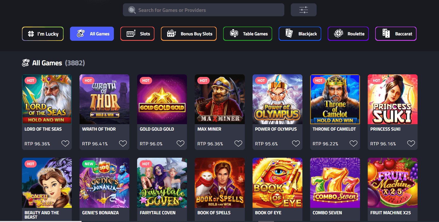 mBitcasino.io Pelivalikoima