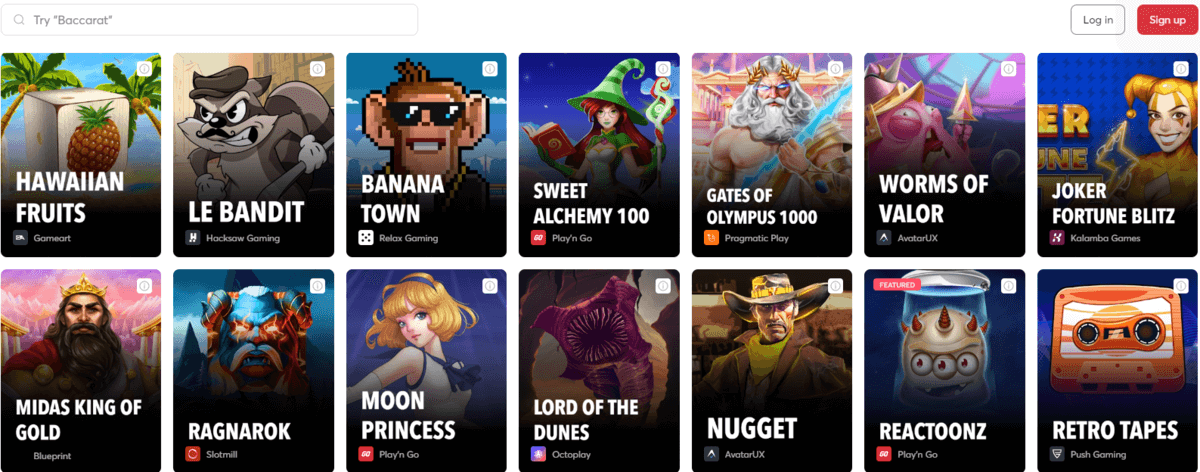 Bitcasino Kasinopelit