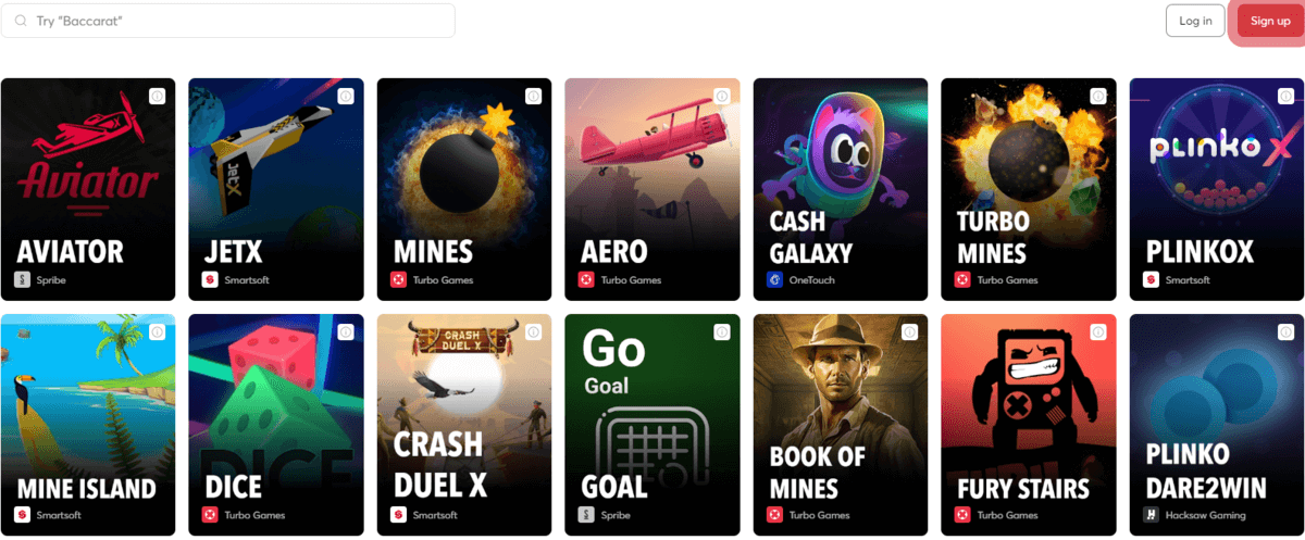 Bitcasino Crash-pelit