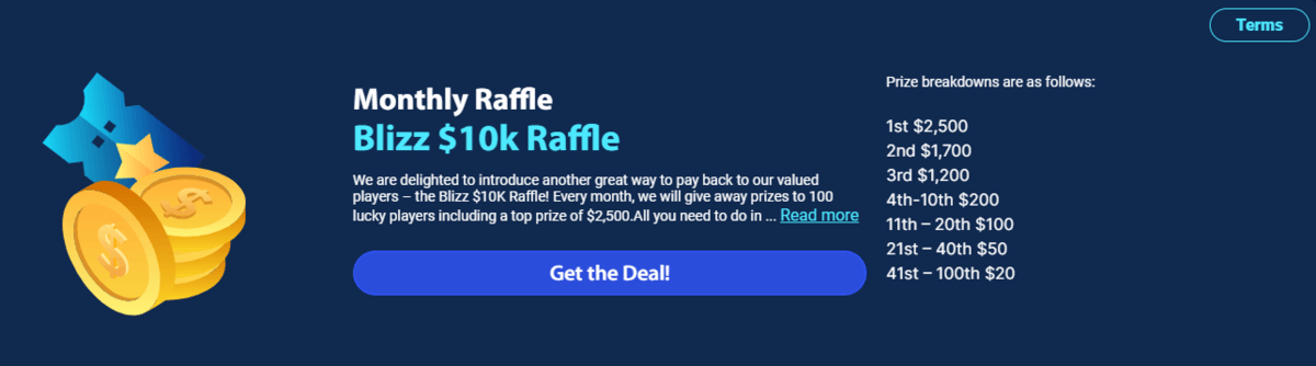 Blizz kuukausittaiset arpajaiset