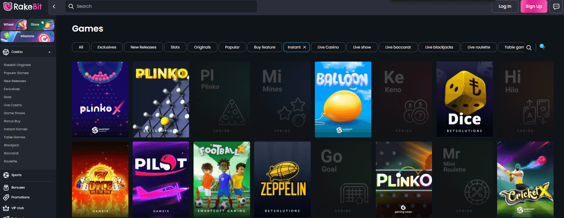 Rakebit instant-peli