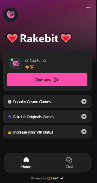Rakebit live chat